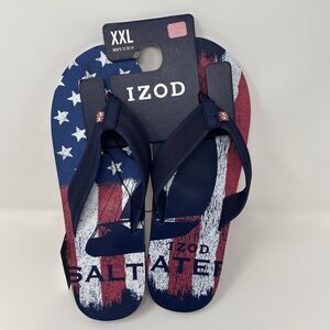 NWT MENS IZOD FLIP FLOPS MULTICOLOR  XXL  SIZE 13-14  BRAND NEW WITH TAGS,, LOOK